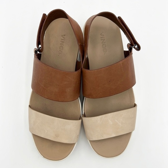 VINCE WOMEN’S WESTPORT PLATFORM COLOR BLOCK LEATHER  SANDAL SZ 6 - Picture 3 of 12